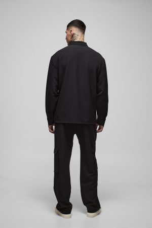Tall Stretch Woven Pocket Detail Oversized Shirt