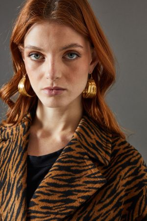 Zebra Belted Wrap Coat