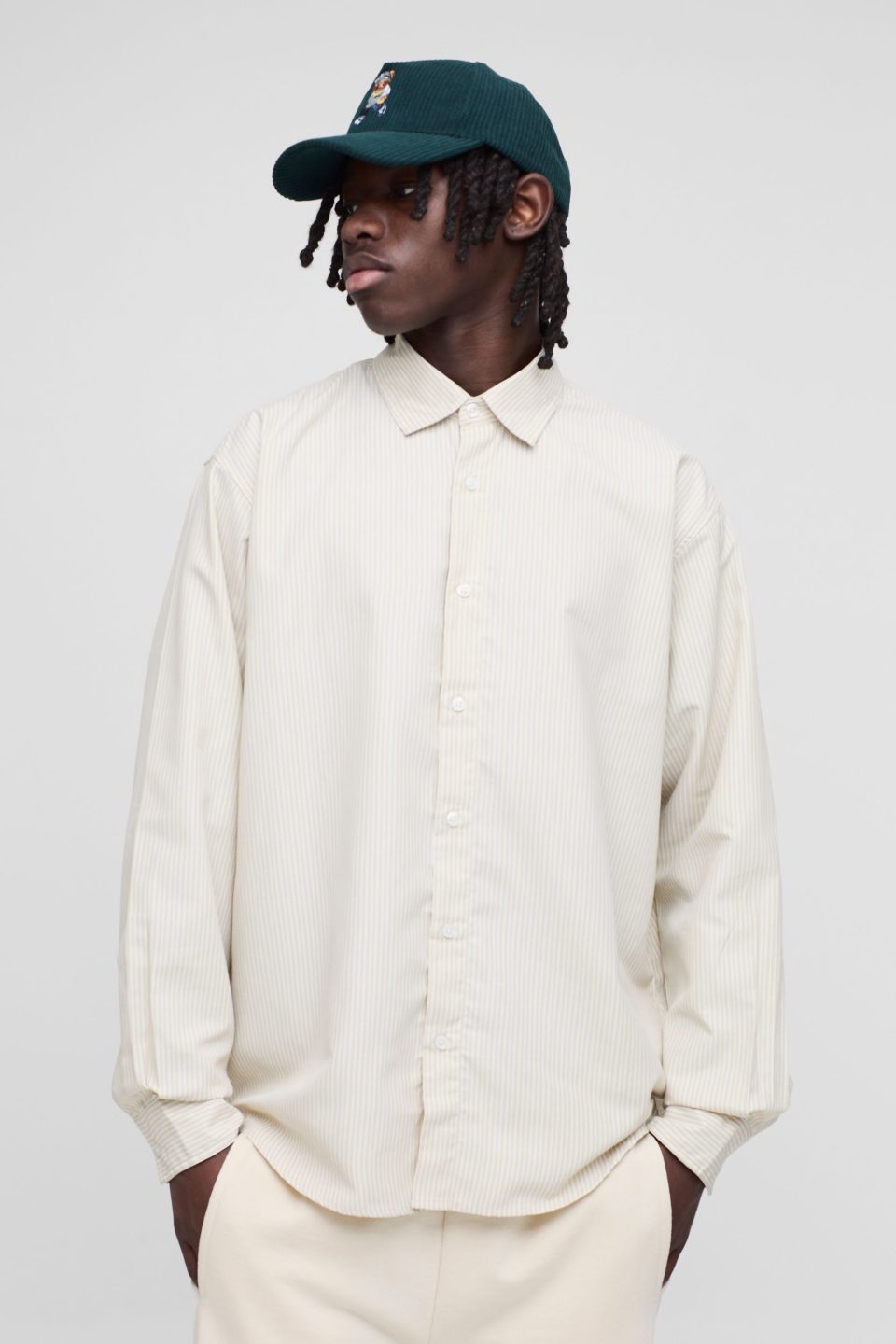 Super Oversized Long Sleeve Stripe Shirt