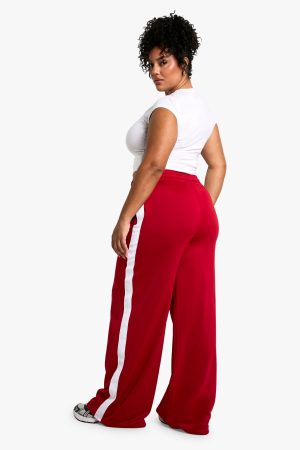 PLUS TRICOT SIDE STRIPE STRAIGHT LEG JOGGER