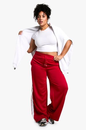PLUS TRICOT SIDE STRIPE STRAIGHT LEG JOGGER