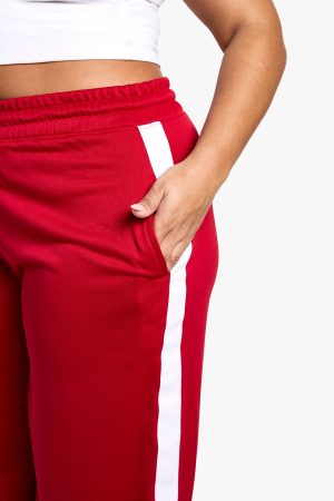 PLUS TRICOT SIDE STRIPE STRAIGHT LEG JOGGER