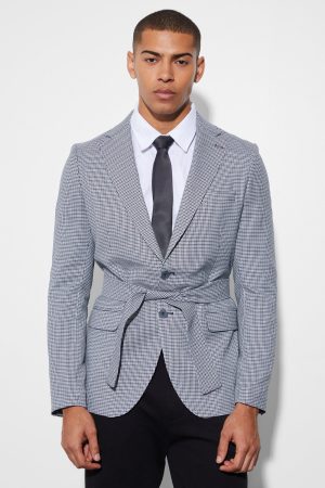Slim Single Breasted Blazer With Belt