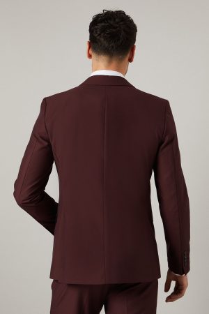 Claret Burgundy Slim Fit Suit Jacket