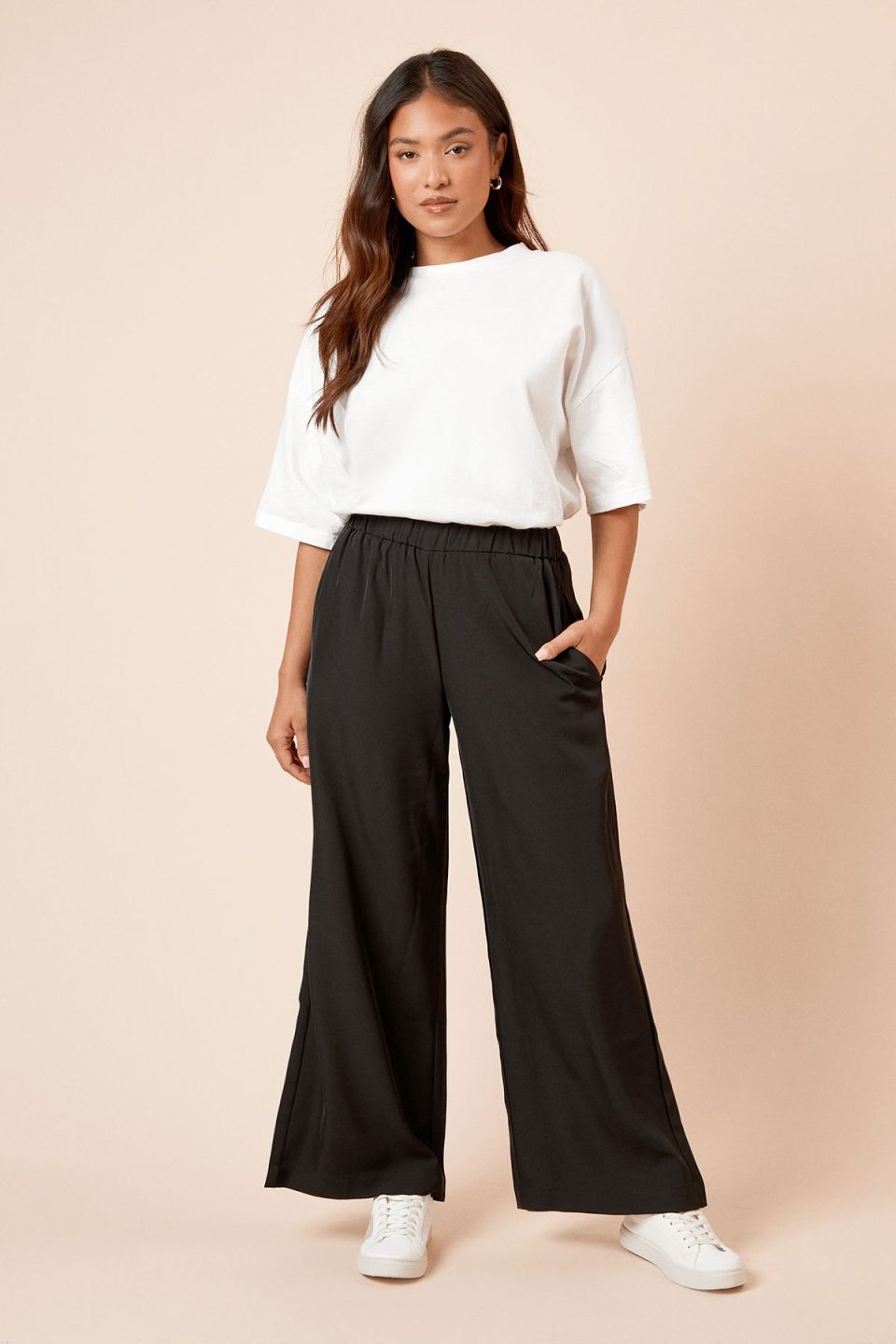 Petite Elasticated Waist Straight Leg Trouser
