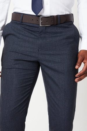 Navy Slim Fit Puppytooth Suit Trouser