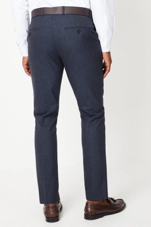 Navy Slim Fit Puppytooth Suit Trouser