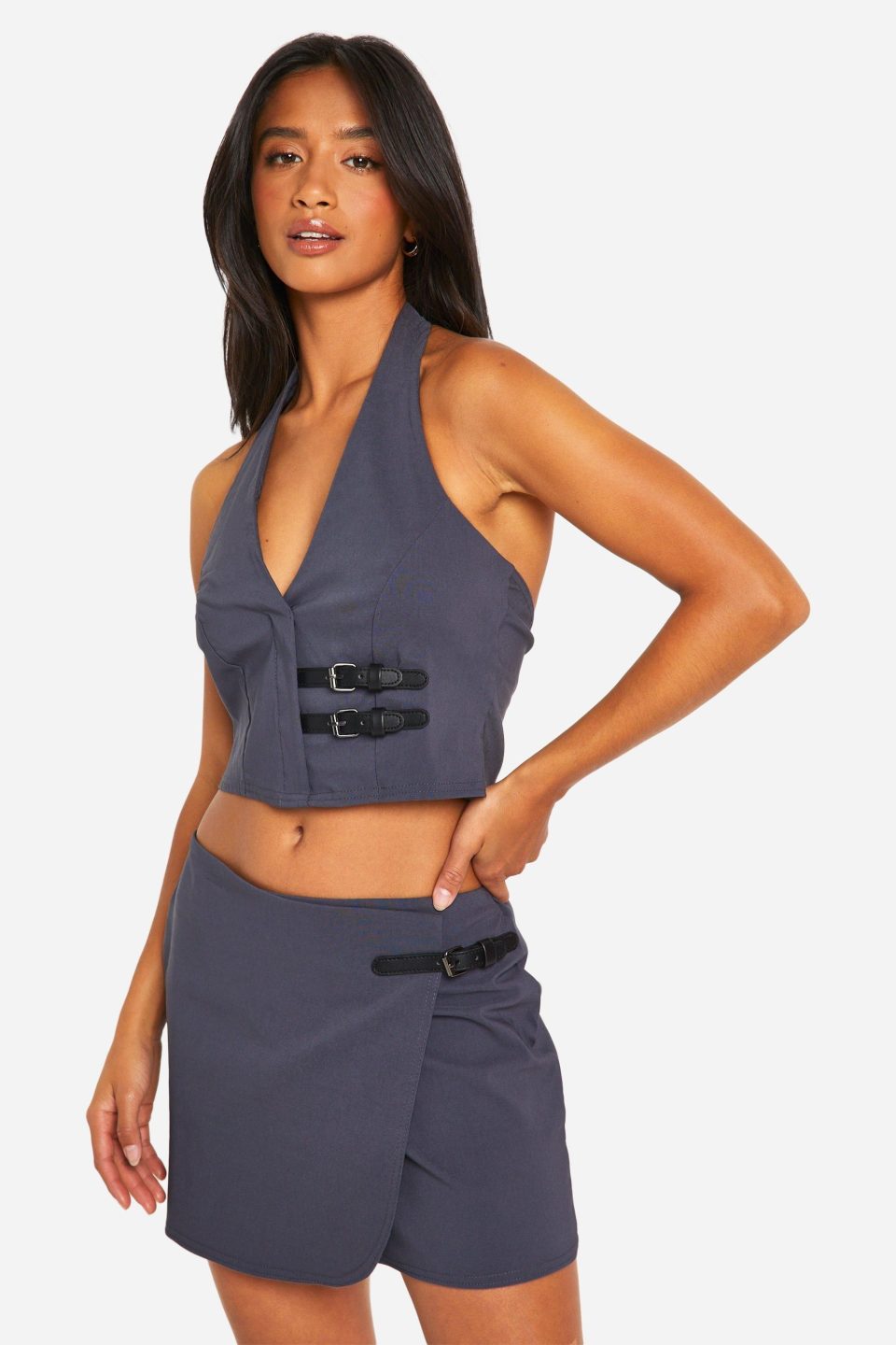 Petite Belted Mini Skirt