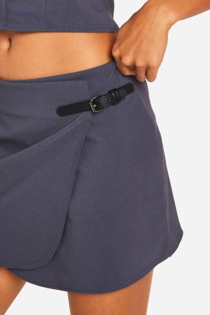Petite Belted Mini Skirt