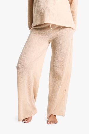 Maternity Lounge Soft Textured Drawstring Wide Leg Trouser