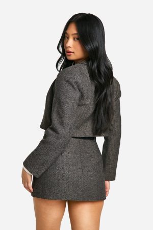 Petite Cropped Tweed Jacket