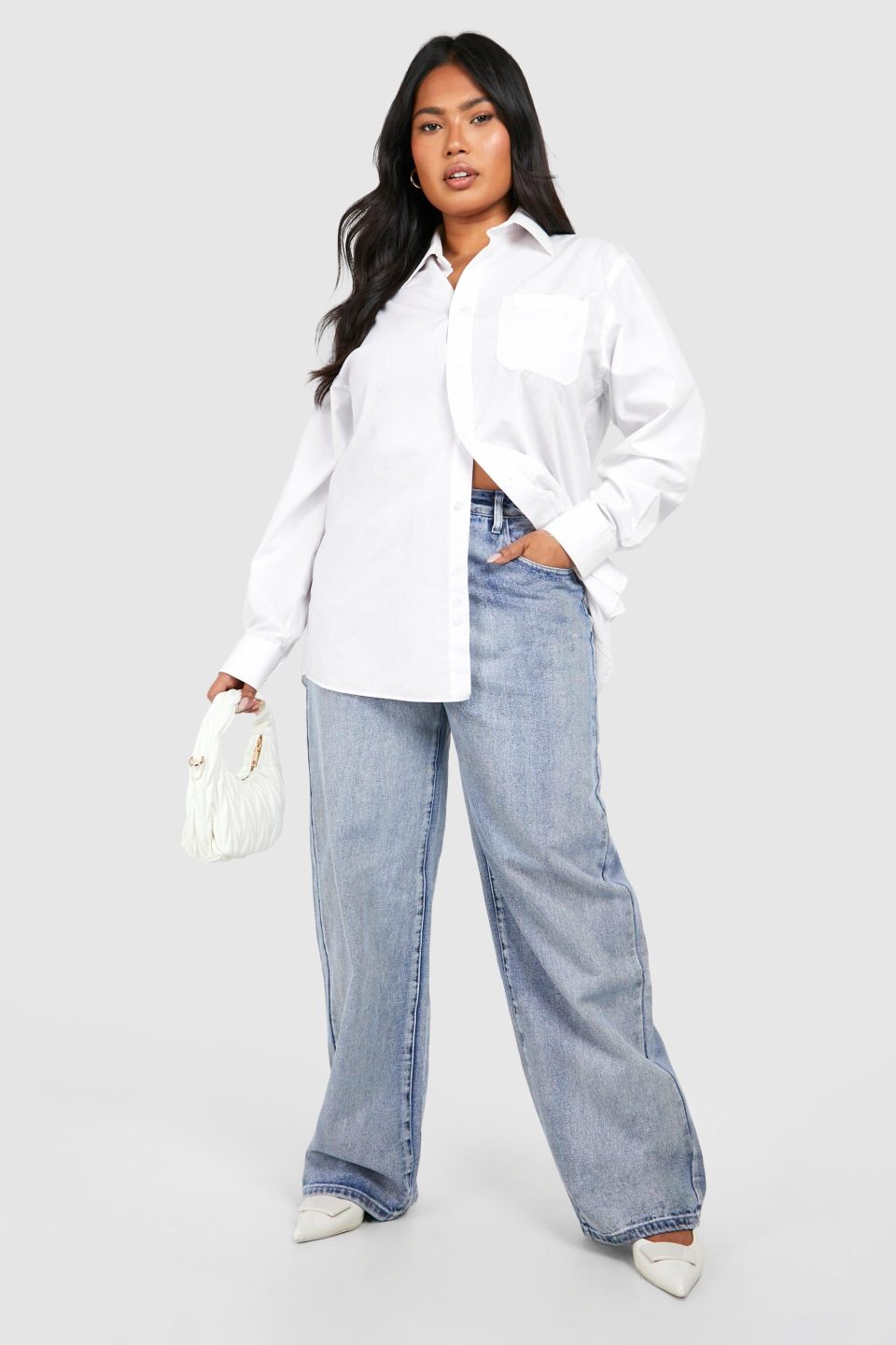 Plus Acid Wash Straight Leg Jeans