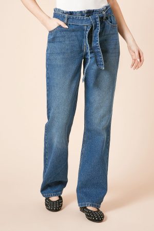 Tie Waist Paper Bag Jean