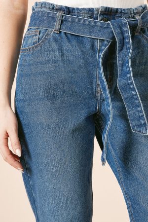 Tie Waist Paper Bag Jean