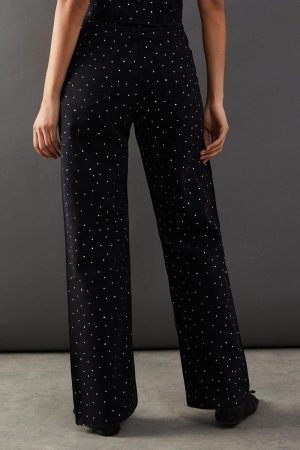 Denim All Over Hotfix Straight Leg High Waisted Jean