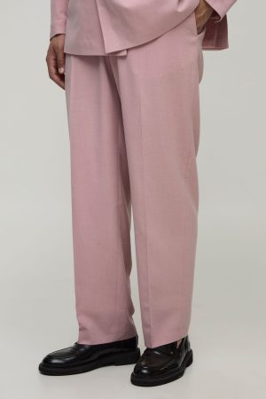 Wide Leg Fixed Waistband Suit Trouser