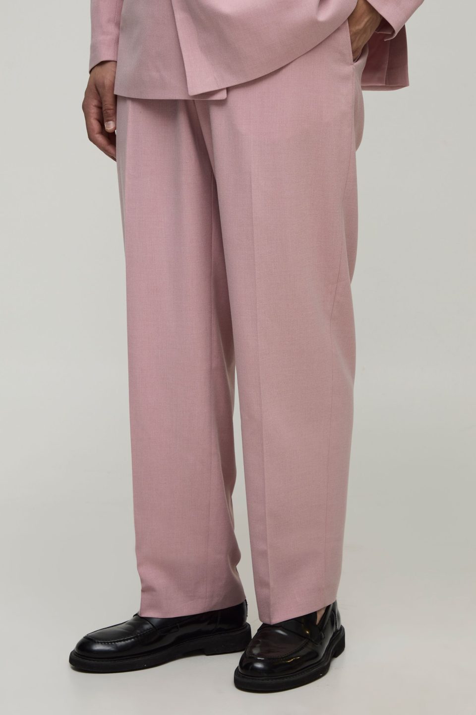 Wide Leg Fixed Waistband Suit Trouser