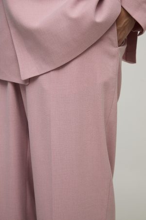 Wide Leg Fixed Waistband Suit Trouser