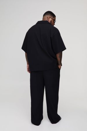 Plus Pleated V Neck Shirt