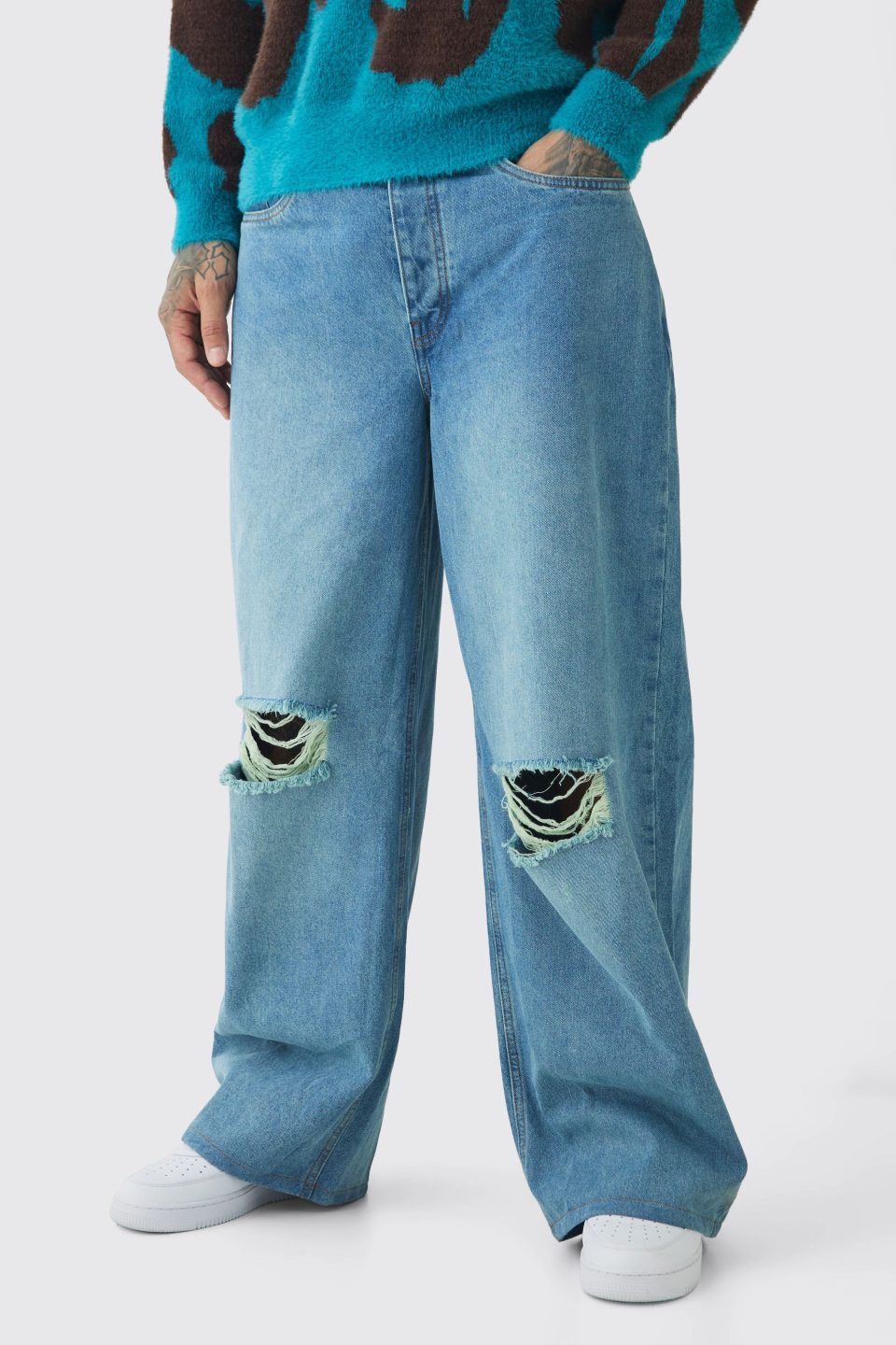 Tall Baggy Fit Distressed Jeans