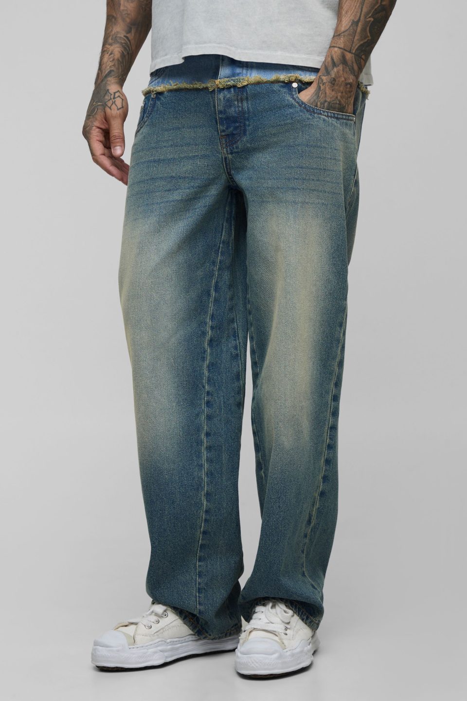Tall Contrast Wash Relaxed Fit Jeans
