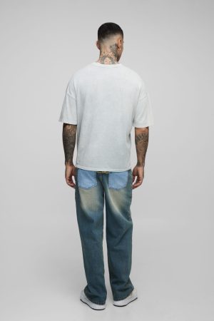 Tall Contrast Wash Relaxed Fit Jeans