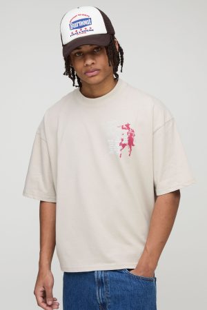Oversized Boxy Rodeo Drive Western Graphic T-Shirt