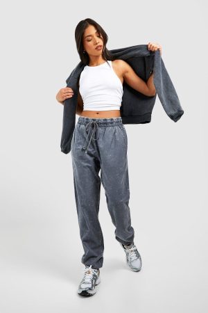 Petite Acid Wash Jogger Bottom