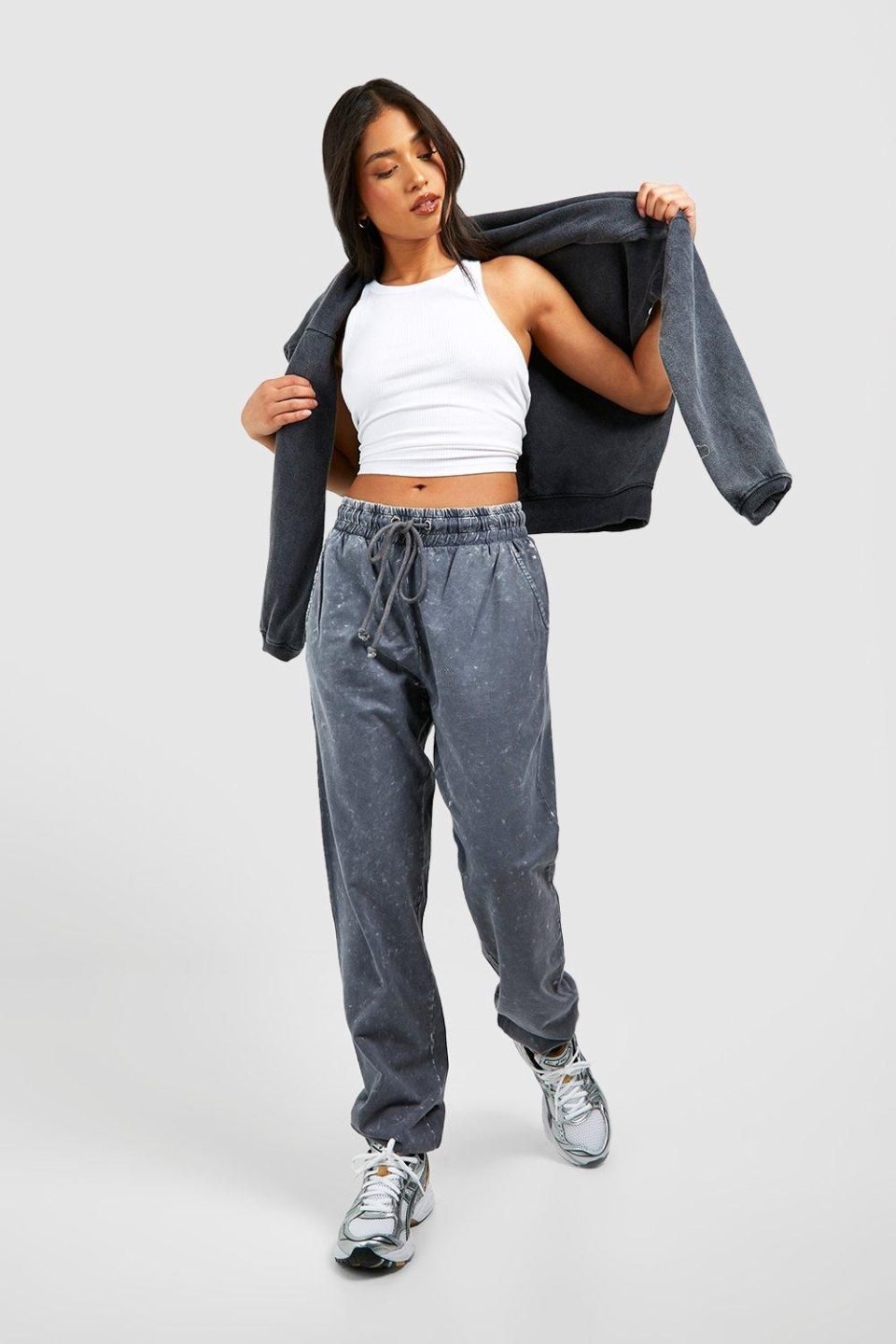 Petite Acid Wash Jogger Bottom