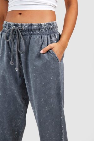 Petite Acid Wash Jogger Bottom