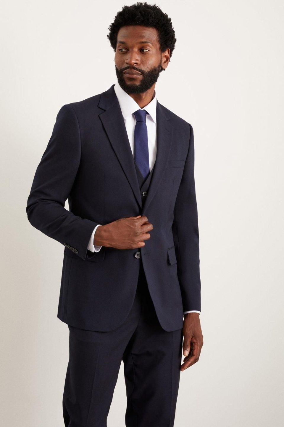 Navy Tailored Fit Essential Suit Jacket