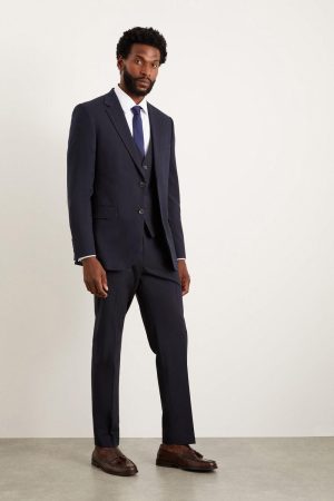 Navy Tailored Fit Essential Suit Jacket