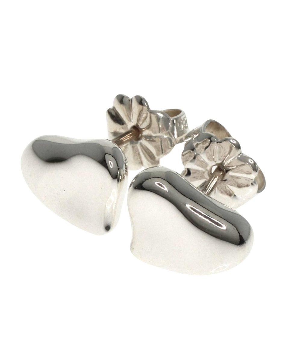 Preloved Heart Stud Earrings  - Silver
