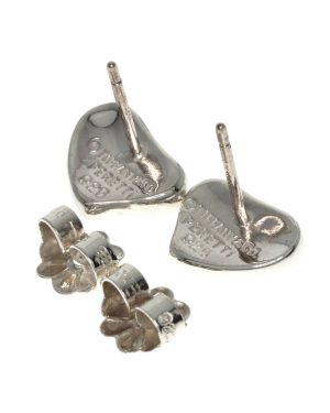 Preloved Heart Stud Earrings  – Silver