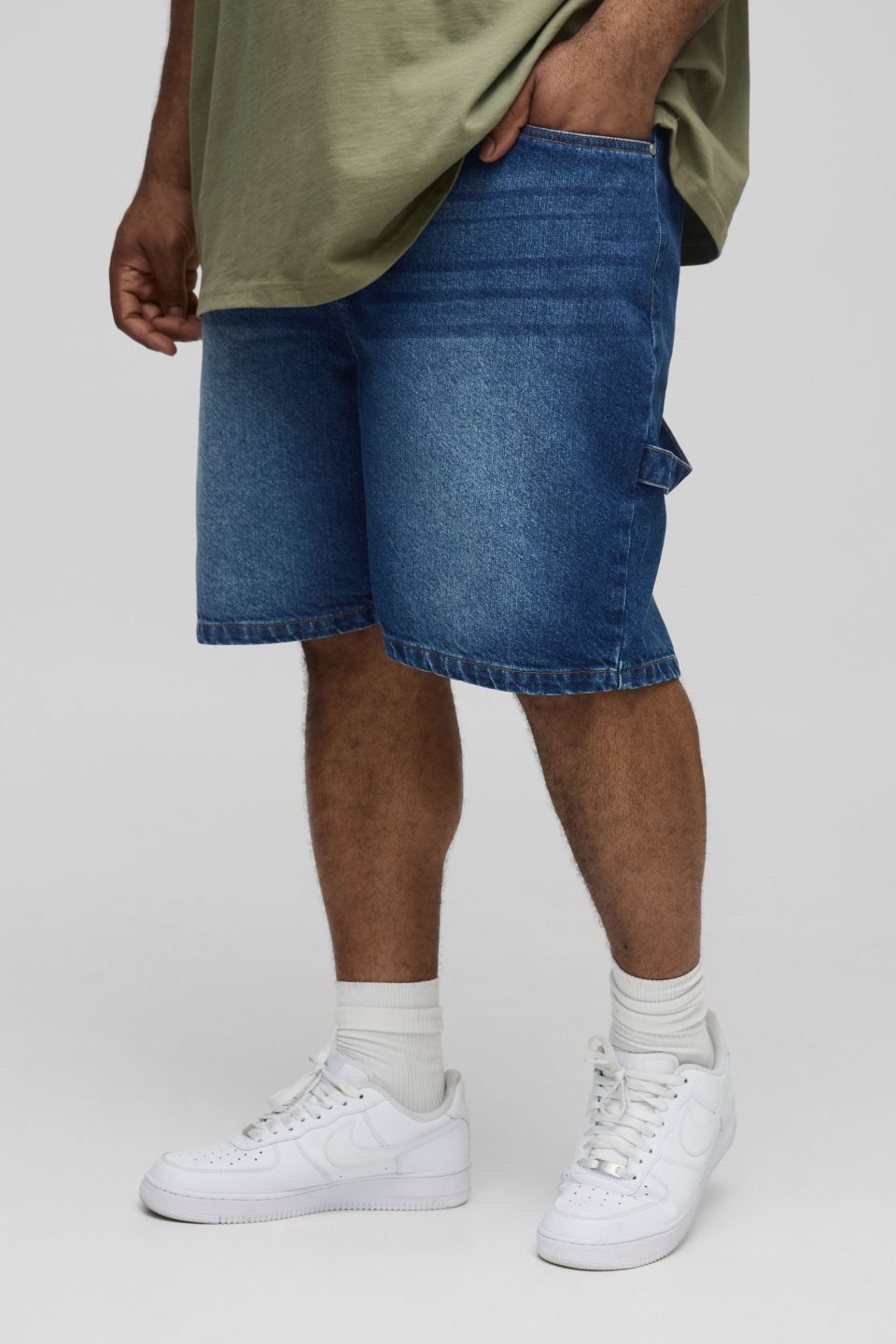 Plus Carpenter Denim Shorts