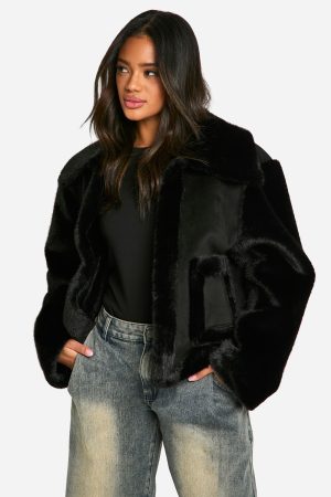 Faux Fur Bonded Short Jacket