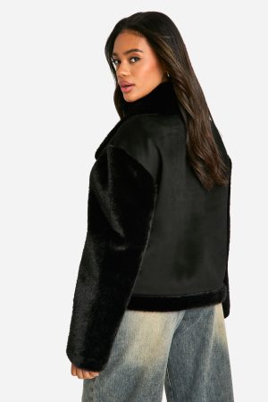 Faux Fur Bonded Short Jacket