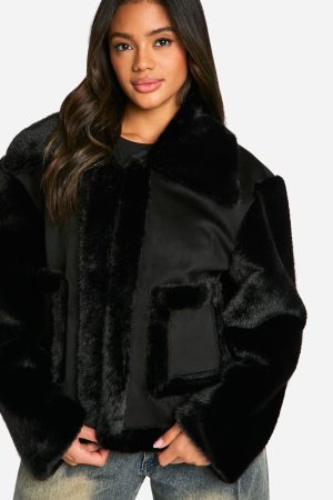 Faux Fur Bonded Short Jacket