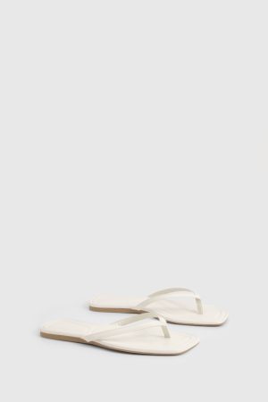 Wide Fit Square Toe Flip Flops