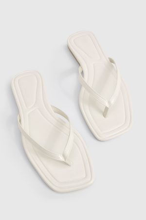 Wide Fit Square Toe Flip Flops
