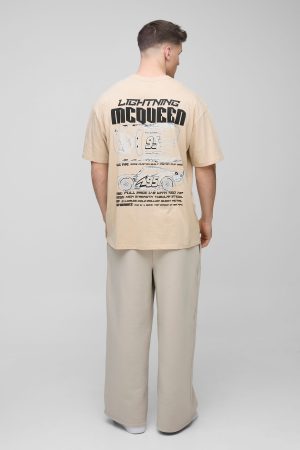 Tall Oversized Disney Cars Wash License Print T-shirt